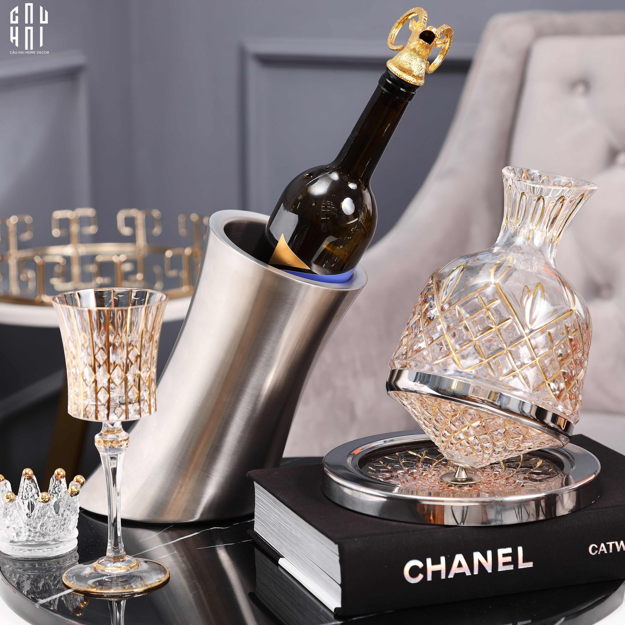 VÒI RÓT - GOLDEN ELK POURER WINE SPOUT-CẬU HAI HOME DECOR