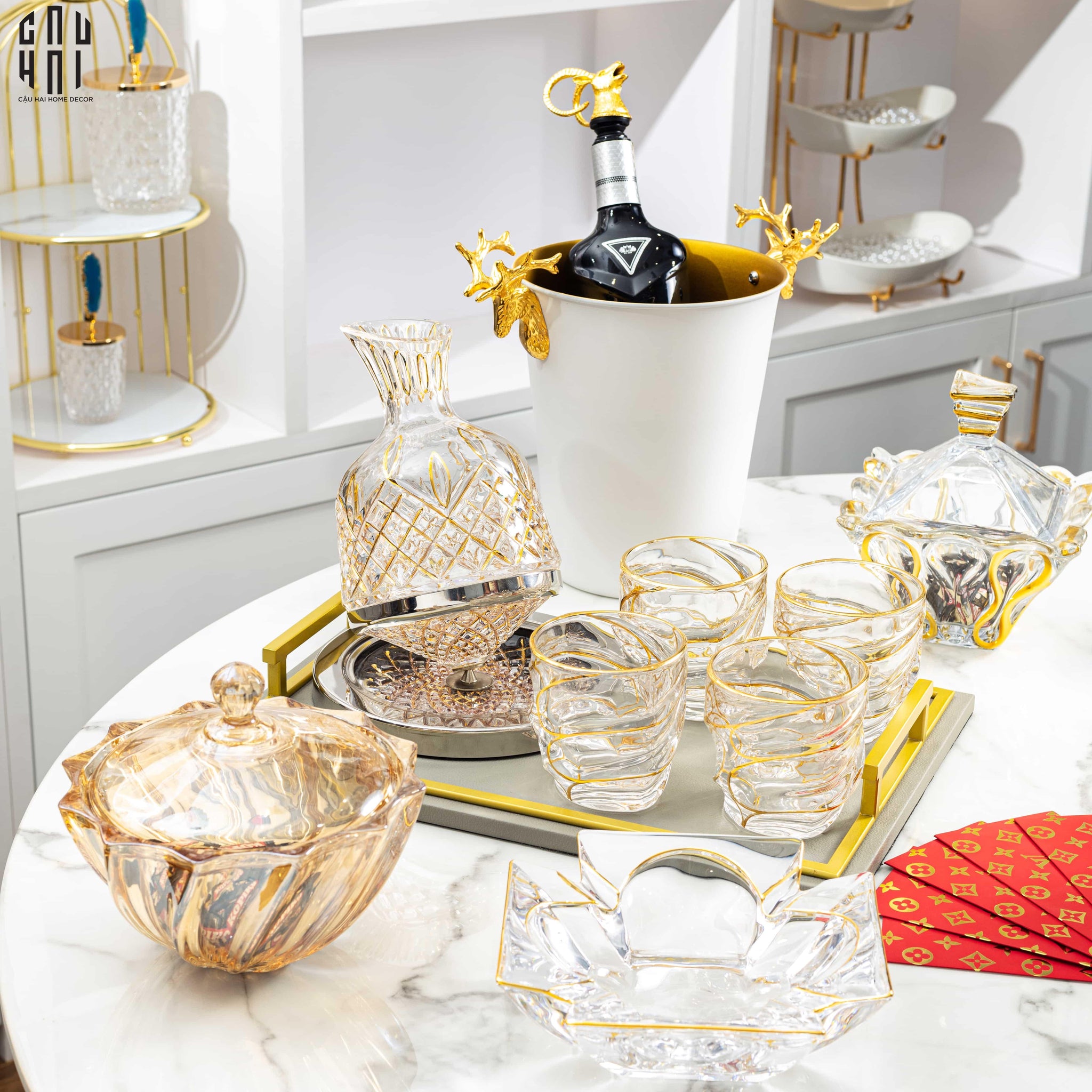 VÒI RÓT - GOLDEN ELK POURER WINE SPOUT-CẬU HAI HOME DECOR