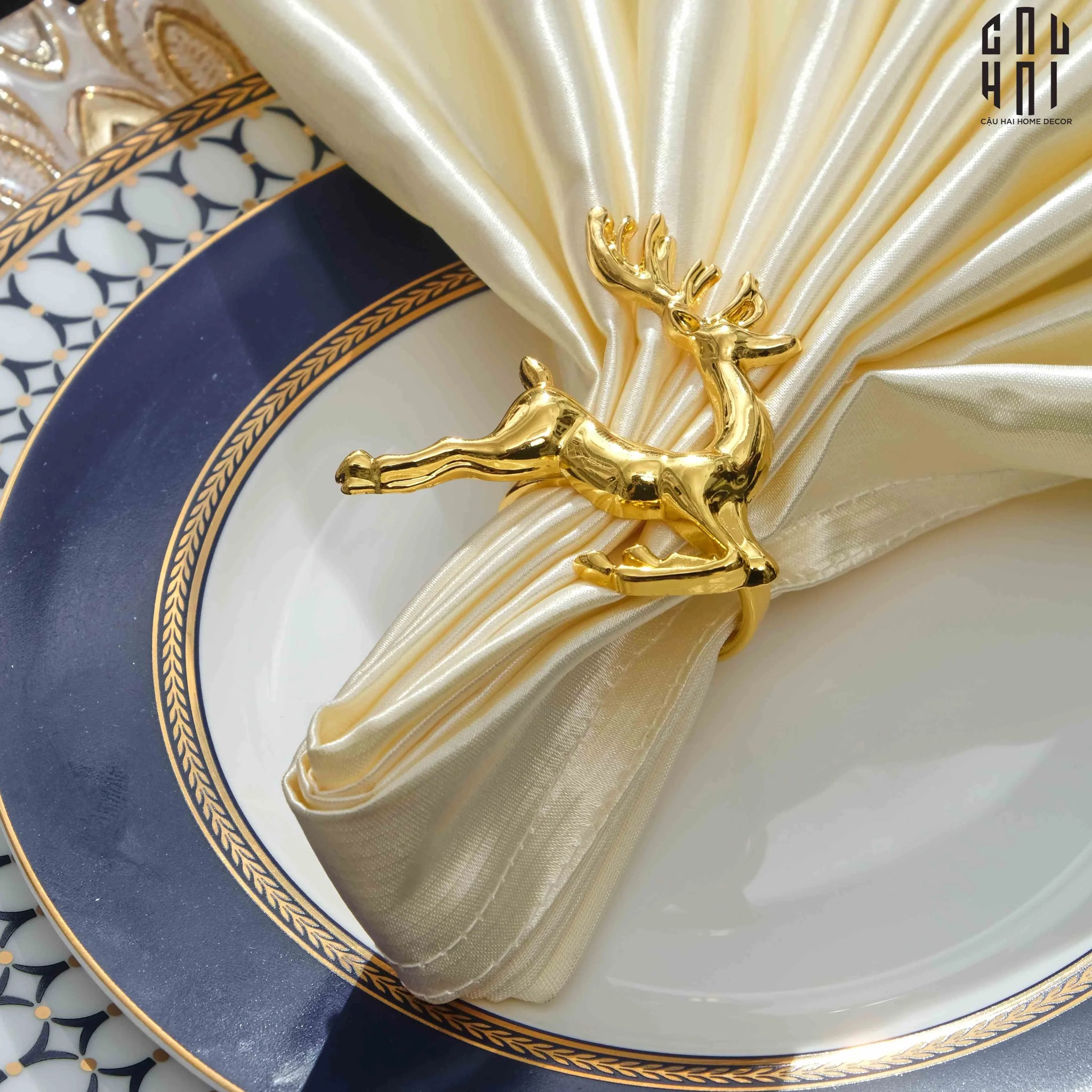 VÒNG KHĂN ĂN - GOLDEN DEER NAPKIN RING-CẬU HAI HOME DECOR