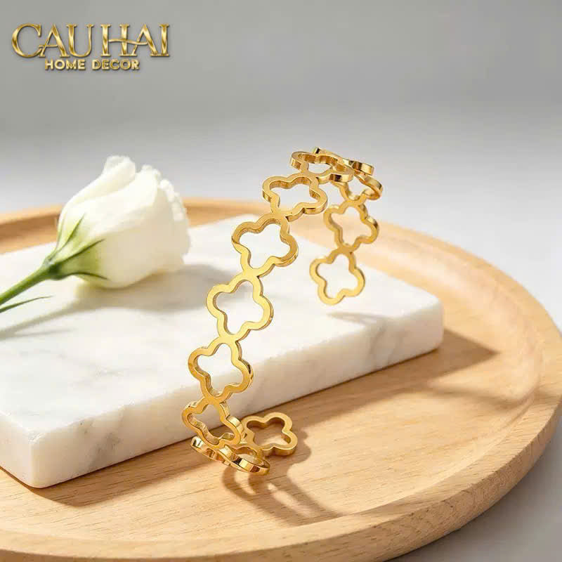 Vòng Khăn Ăn - Napkin Ring Clover Fleur Monogram Quatrefoil-VÒNG KHĂN ĂN-CẬU HAI HOME DECOR