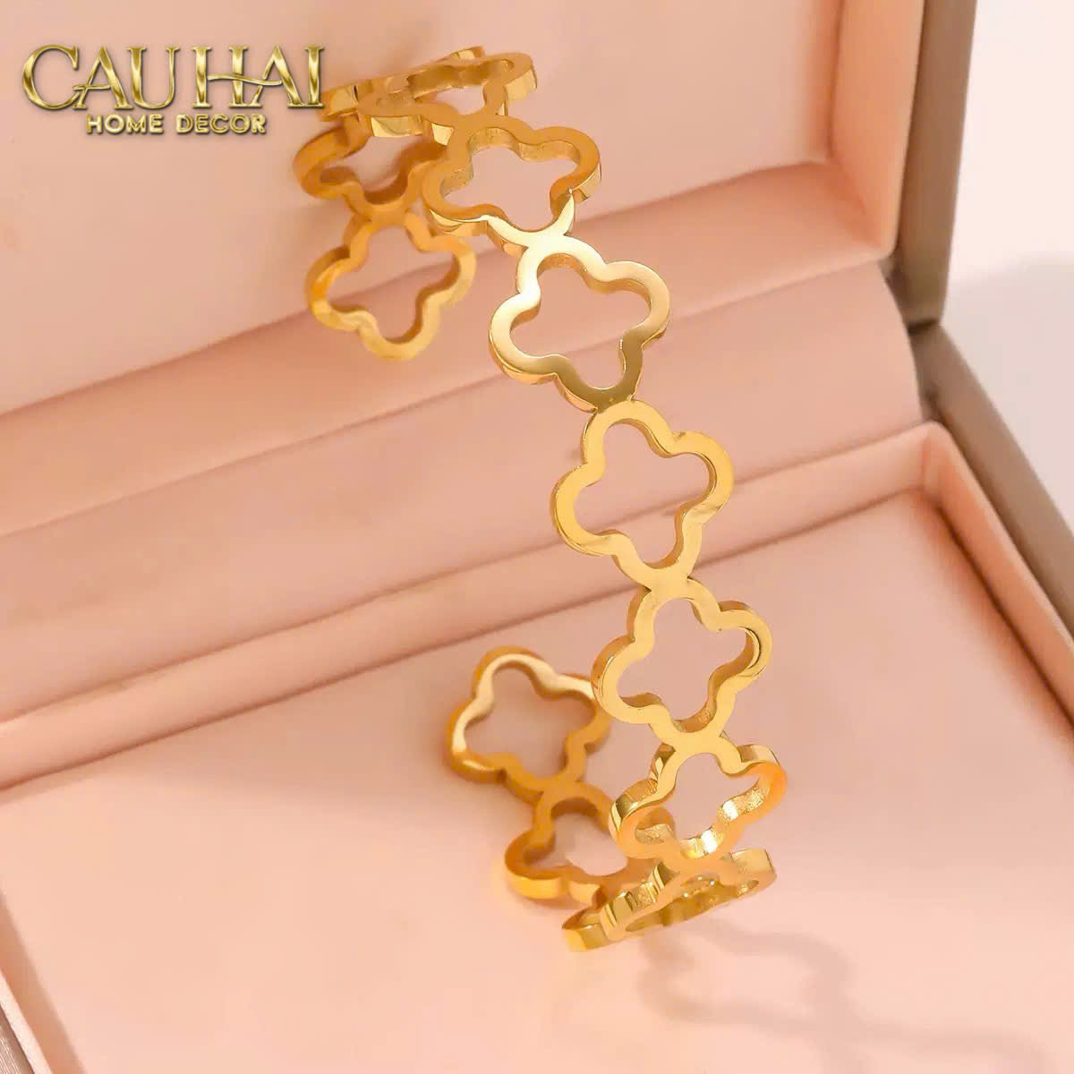 Vòng Khăn Ăn - Napkin Ring Clover Fleur Monogram Quatrefoil-VÒNG KHĂN ĂN-CẬU HAI HOME DECOR