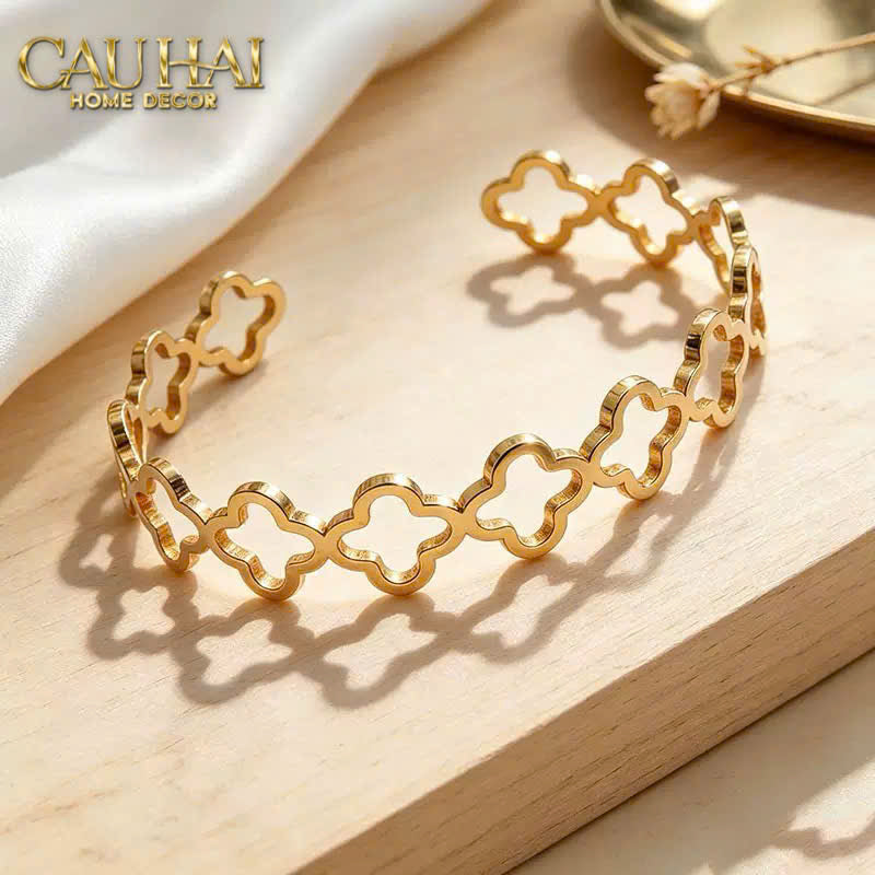 Vòng Khăn Ăn - Napkin Ring Clover Fleur Monogram Quatrefoil-VÒNG KHĂN ĂN-CẬU HAI HOME DECOR