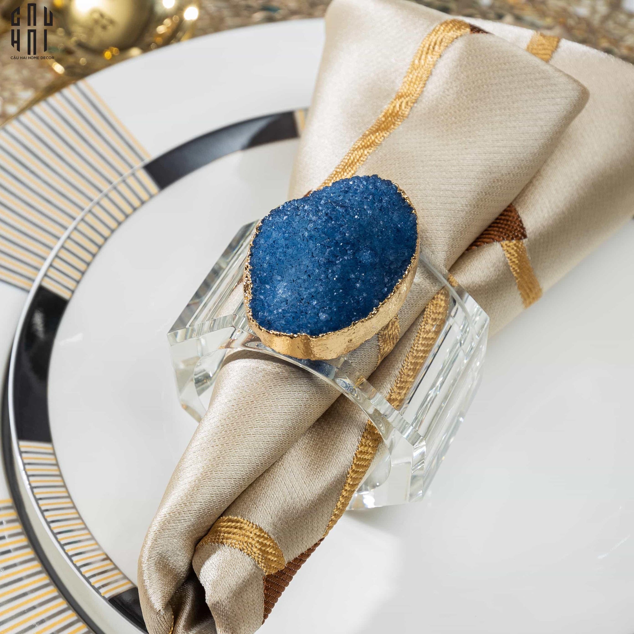 VÒNG KHĂN ĂN - NAPKIN RING CRYSTAL QUARTZ-CẬU HAI HOME DECOR