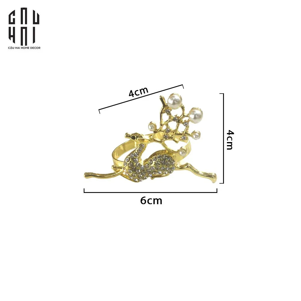 VÒNG KHĂN ĂN - NAPKIN RING DIAMOND DEER-CẬU HAI HOME DECOR
