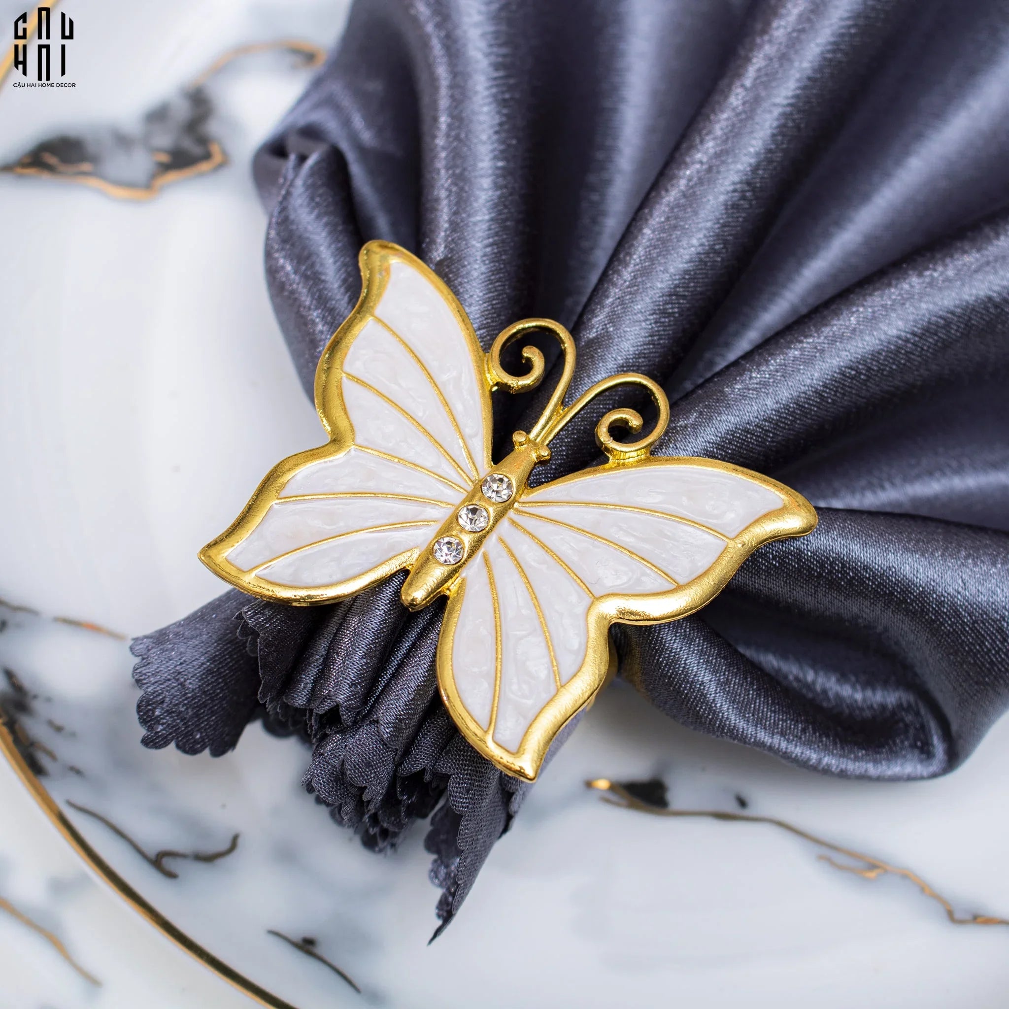 VÒNG KHĂN ĂN - NAPKIN RING NEW GOLDEN BUTTERFLY-CẬU HAI HOME DECOR