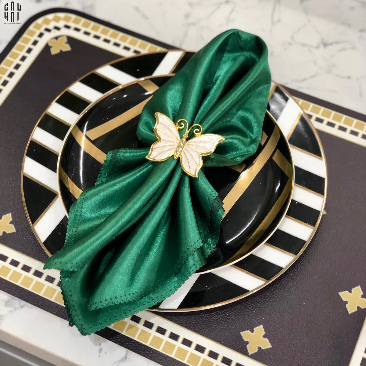 VÒNG KHĂN ĂN - NAPKIN RING NEW GOLDEN BUTTERFLY-CẬU HAI HOME DECOR