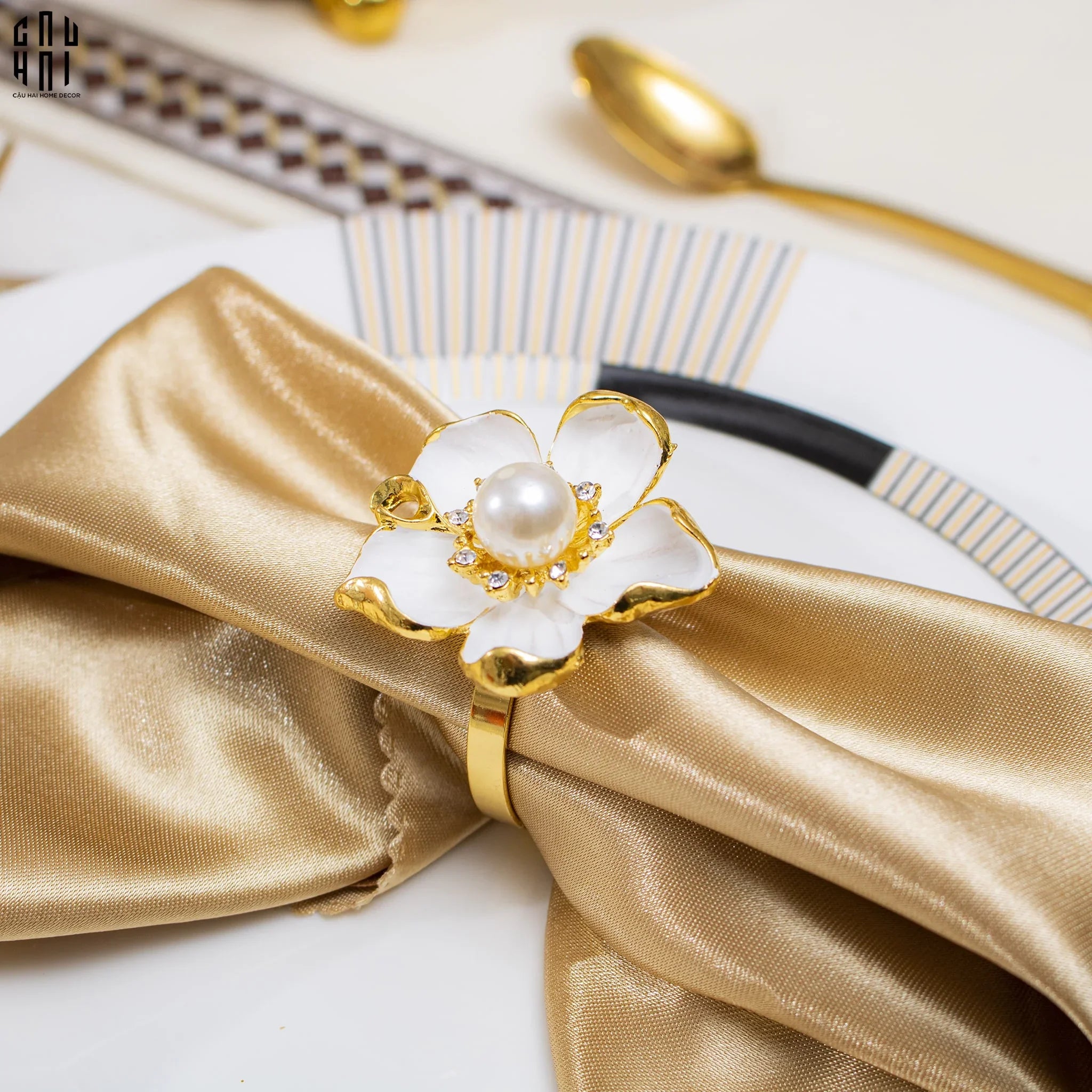 VÒNG KHĂN ĂN - NAPKIN RING PEONY PREMIUM-CẬU HAI HOME DECOR