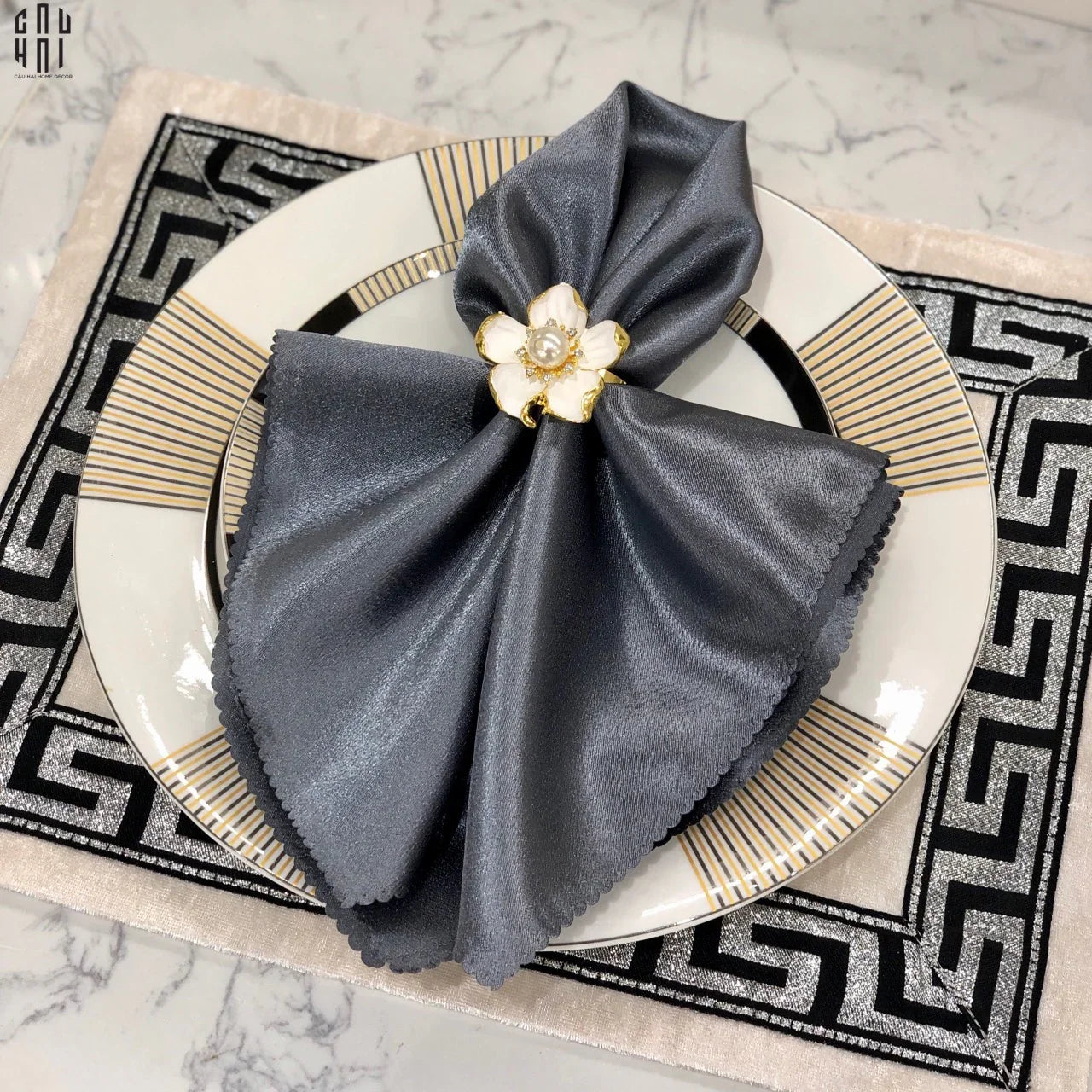 VÒNG KHĂN ĂN - NAPKIN RING PEONY PREMIUM-CẬU HAI HOME DECOR