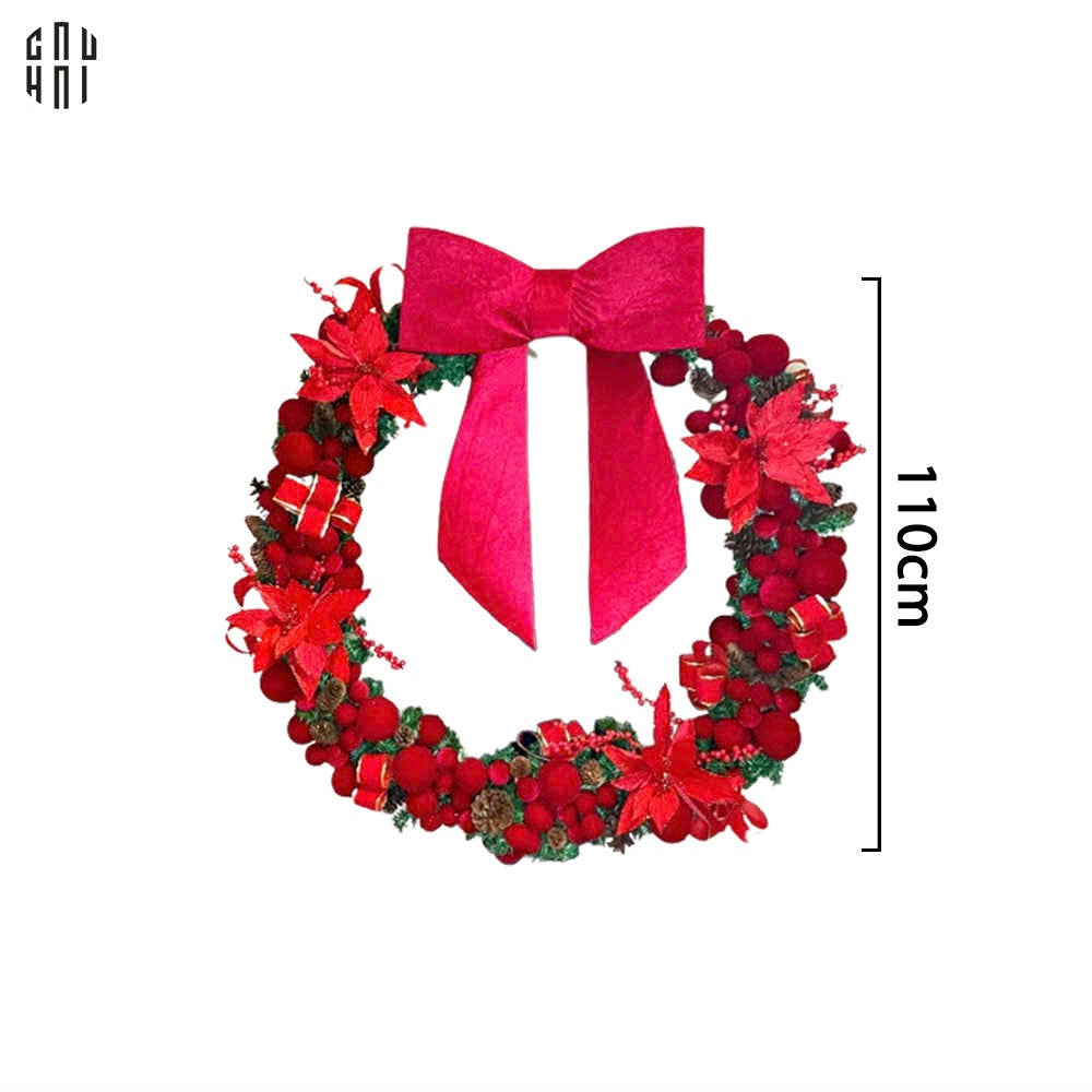 VÒNG TREO GIÁNG SINH SUPER RED BOW TIE 110CM-CẬU HAI HOME DECOR