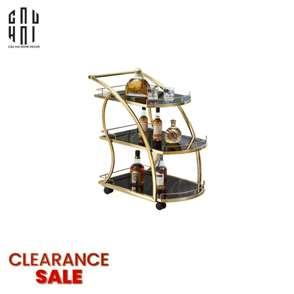 XE ĐẨY QUẦY BAR STANLEY - STANLEY BAR CART - BLACK SS25-CẬU HAI HOME DECOR