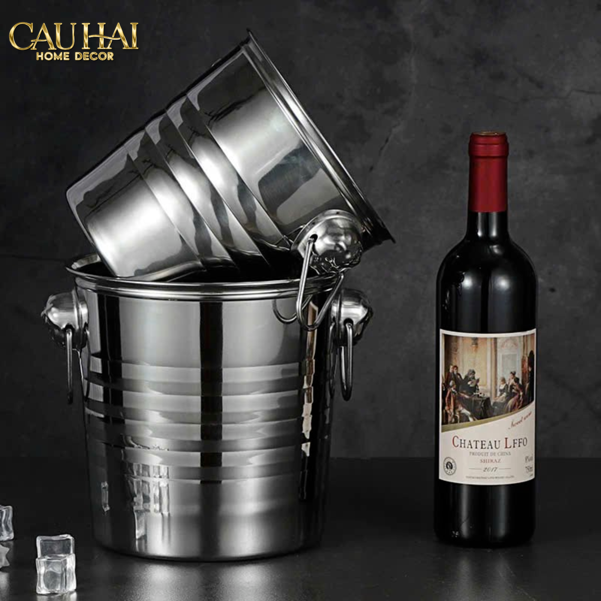 XÔ ĐÁ ROYAL BEAST SILVER ICE BUCKET-CẬU HAI HOME DECOR