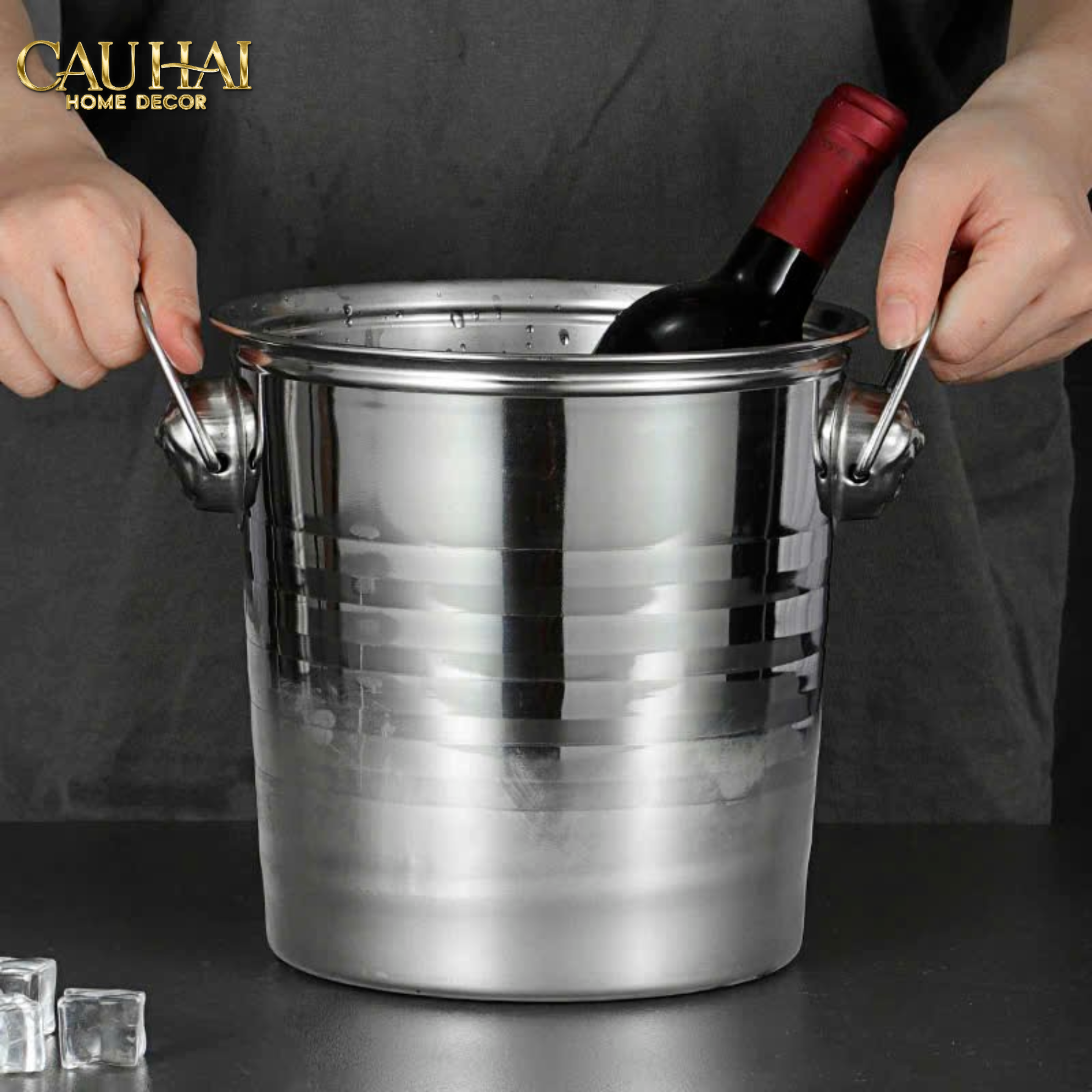XÔ ĐÁ ROYAL BEAST SILVER ICE BUCKET-CẬU HAI HOME DECOR