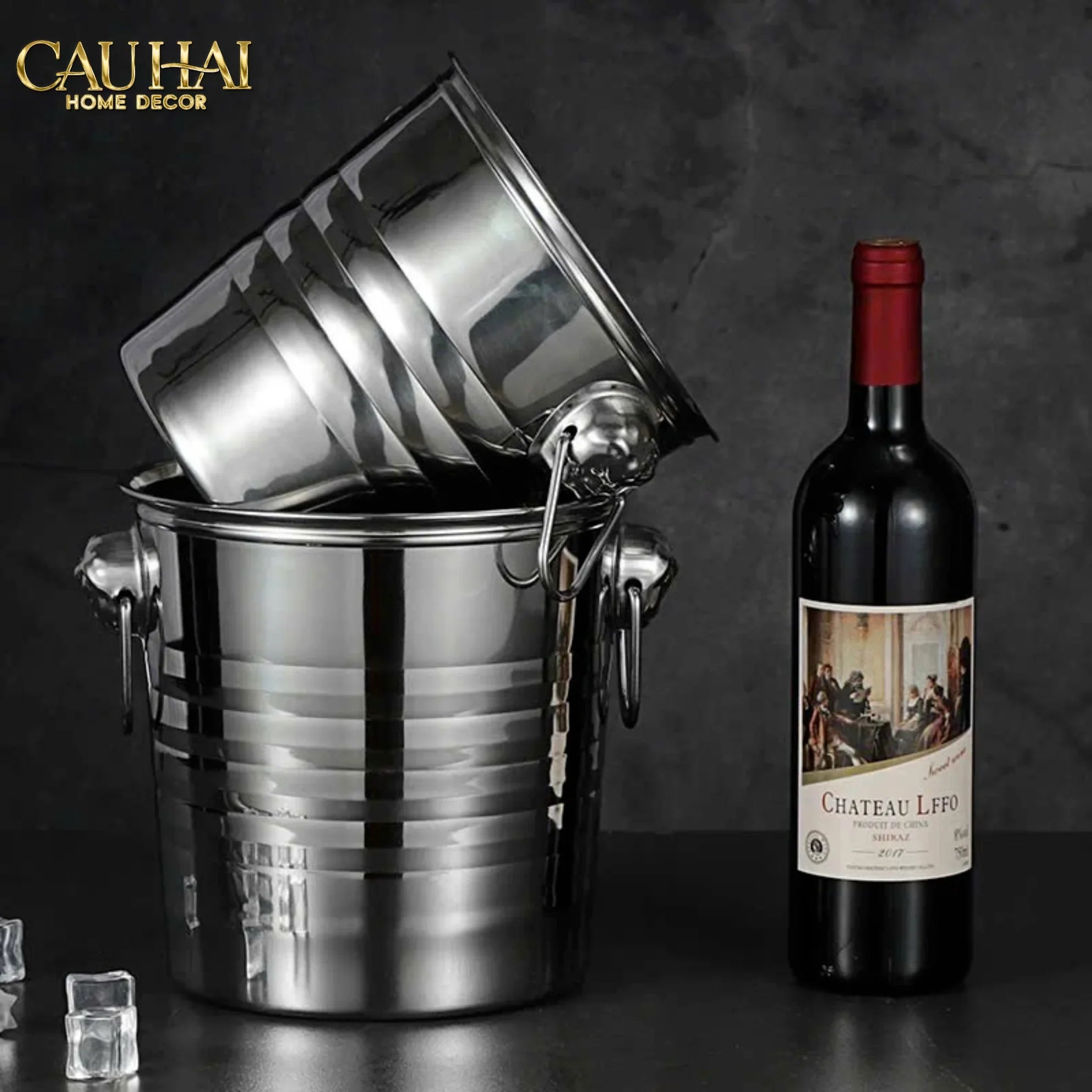 Xô Đá Royal Beast Silver Ice Bucket-CẬU HAI HOME DECOR