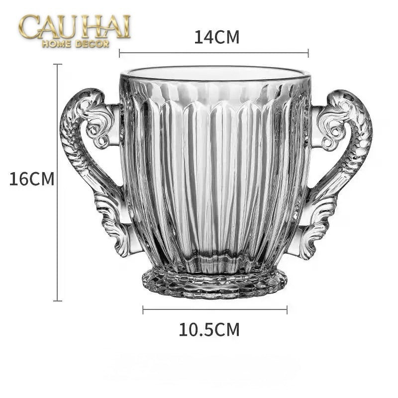 Xô Đá Thuỷ Tinh Trophy Goblet Clear-XÔ ĐÁ-CẬU HAI HOME DECOR