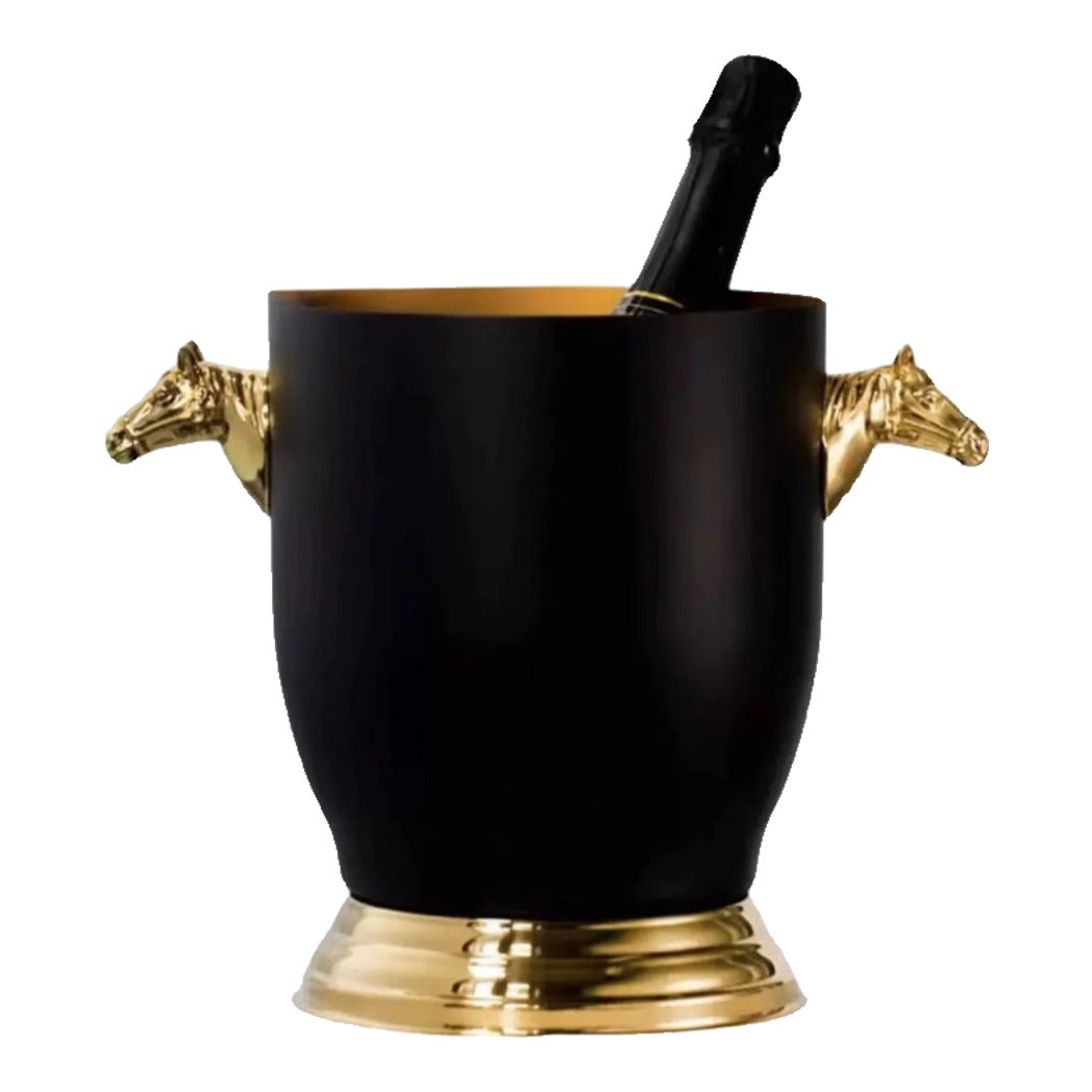 Maison Couture - Xô Đá Phiên Bản Allure -  Malta Cheval Équestre Ice Bucket - Noire Gold 6L 18x24