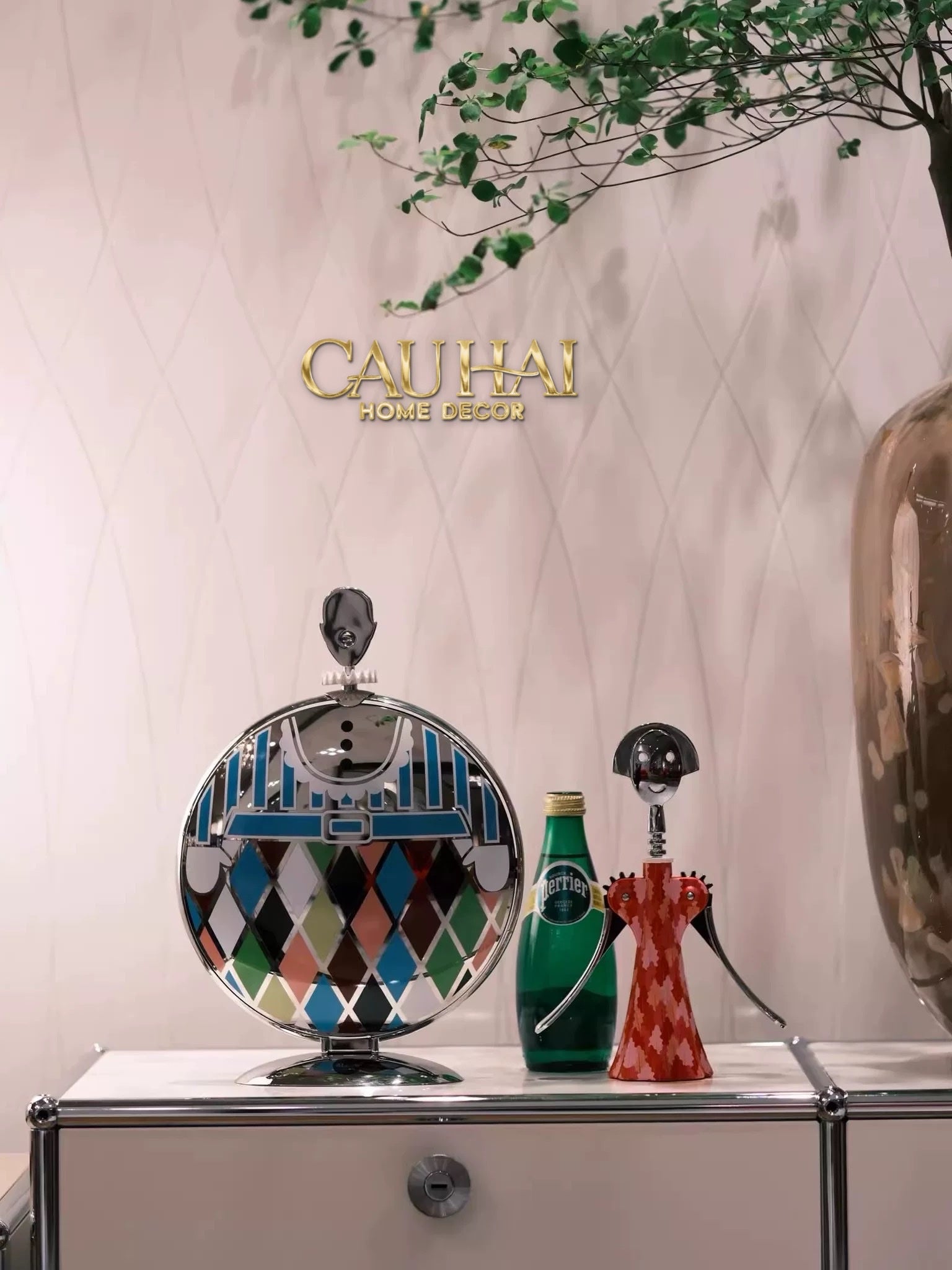 KHAY FRUIT & DESSERT ÉTAGÈRE HARLEQUIN LMT – CRYSTAL STEEL TRAY-CẬU HAI HOME DECOR