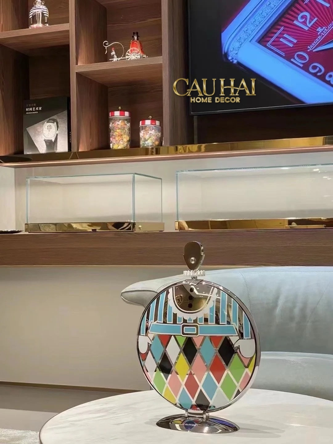 KHAY FRUIT & DESSERT ÉTAGÈRE HARLEQUIN LMT – CRYSTAL STEEL TRAY-CẬU HAI HOME DECOR