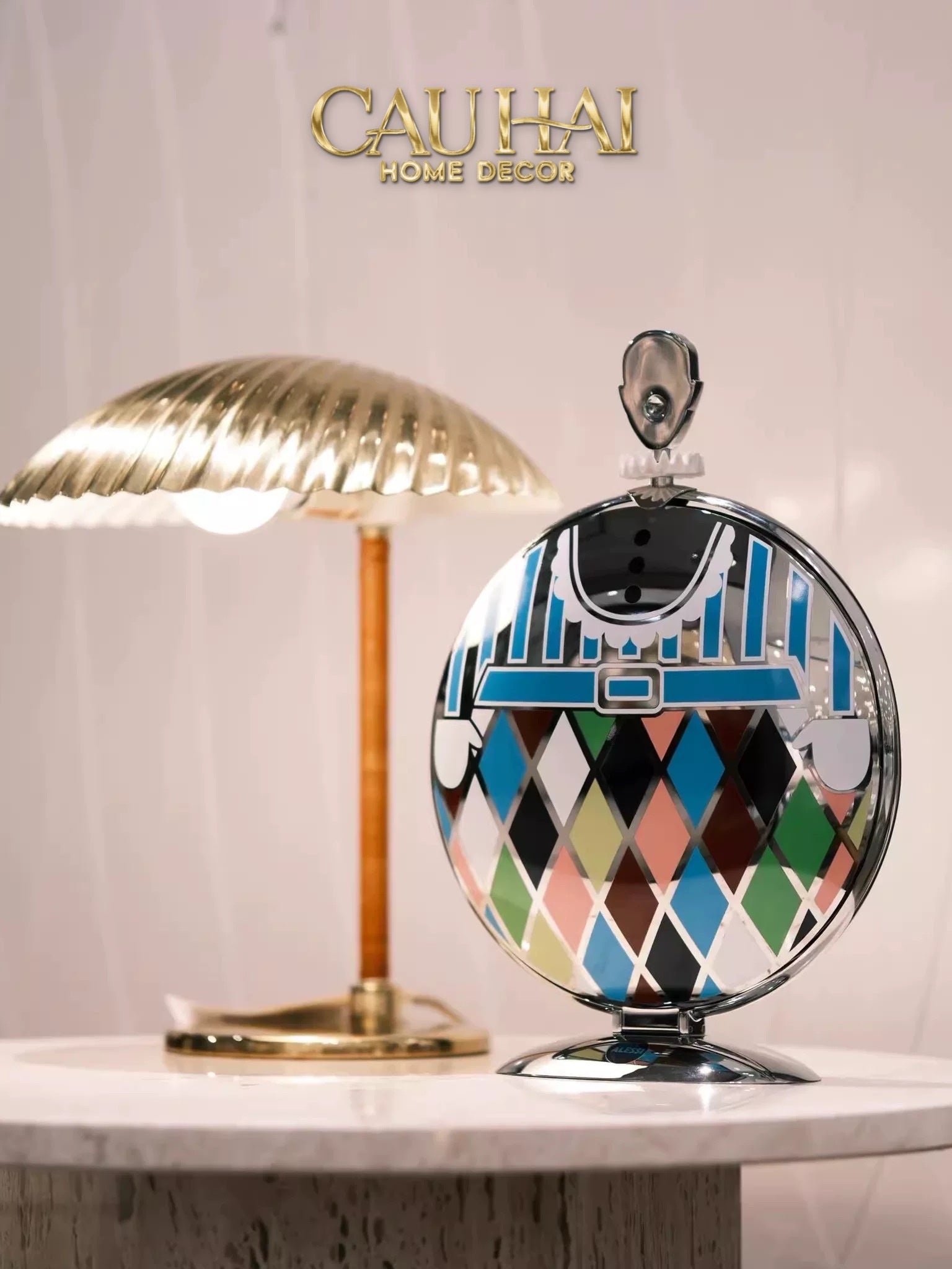 KHAY FRUIT & DESSERT ÉTAGÈRE HARLEQUIN LMT – CRYSTAL STEEL TRAY-CẬU HAI HOME DECOR