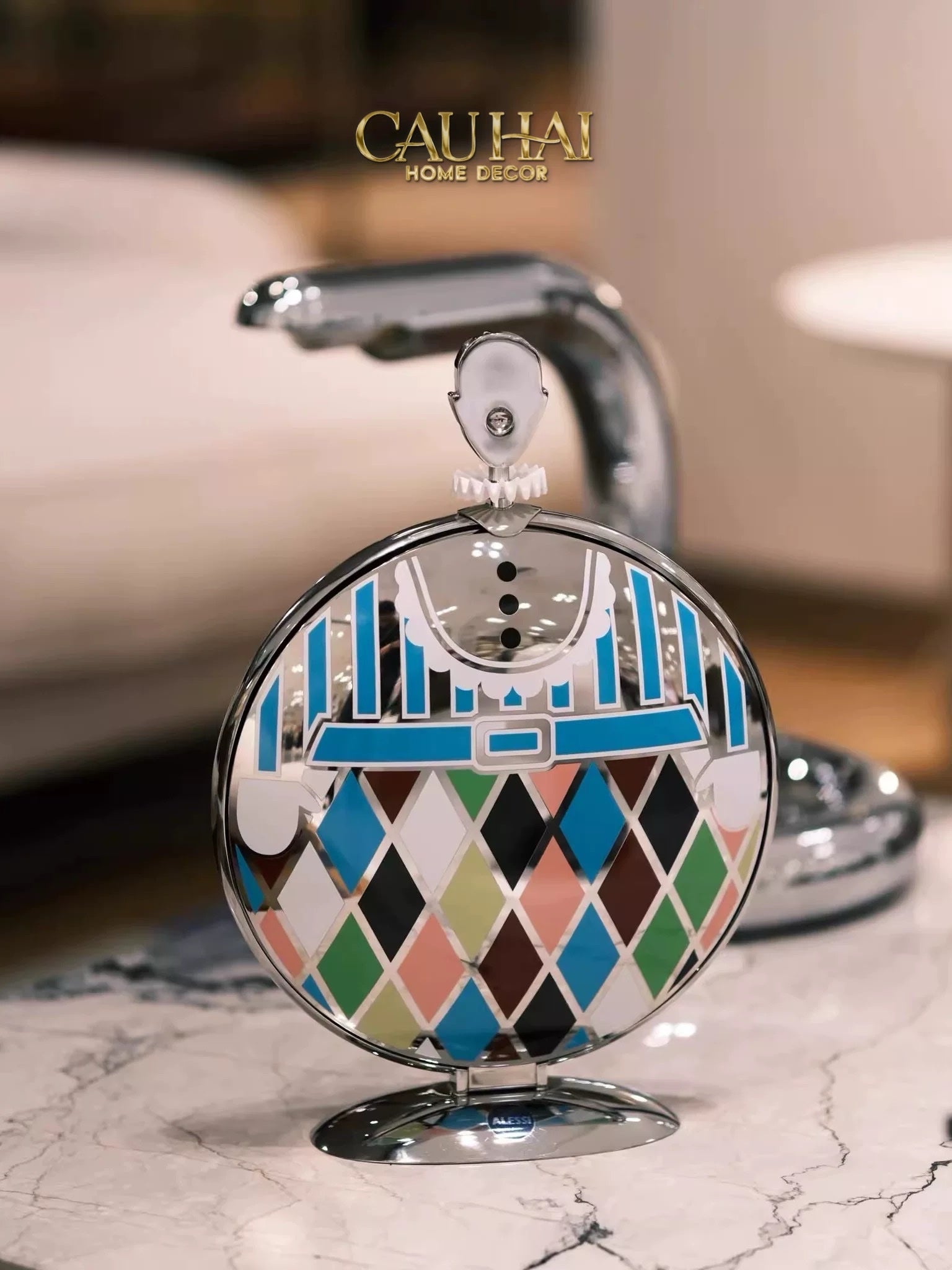 KHAY FRUIT & DESSERT ÉTAGÈRE HARLEQUIN LMT – CRYSTAL STEEL TRAY-CẬU HAI HOME DECOR