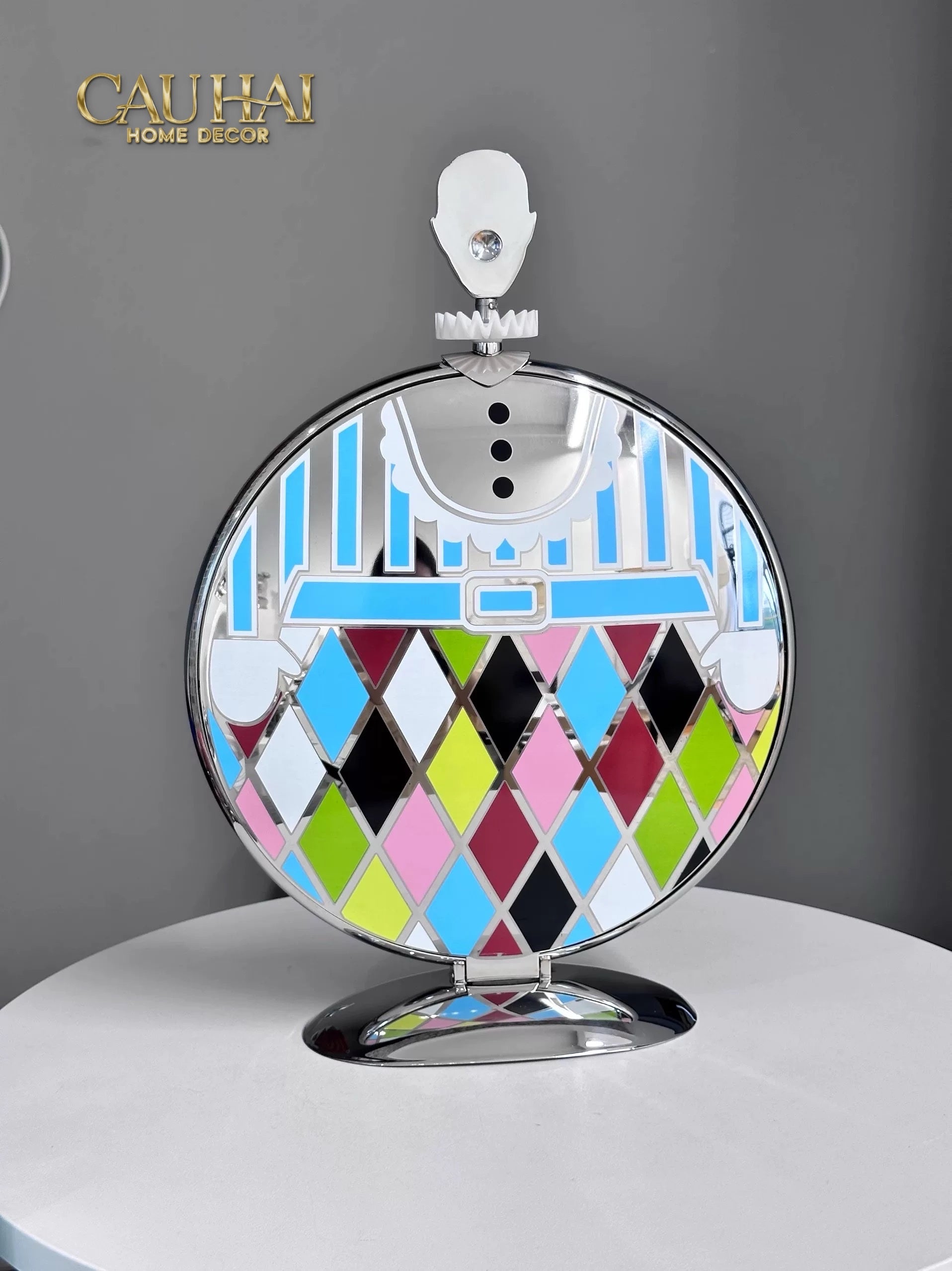 KHAY FRUIT & DESSERT ÉTAGÈRE HARLEQUIN LMT – CRYSTAL STEEL TRAY-CẬU HAI HOME DECOR