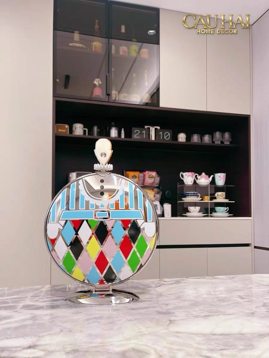 KHAY FRUIT & DESSERT ÉTAGÈRE HARLEQUIN LMT – CRYSTAL STEEL TRAY-CẬU HAI HOME DECOR