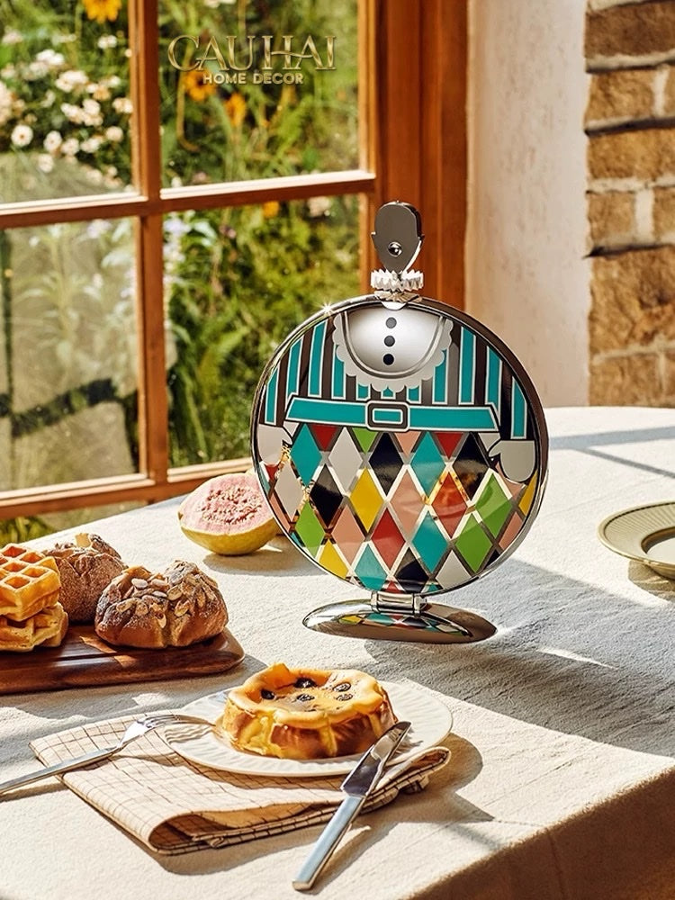 KHAY FRUIT & DESSERT ÉTAGÈRE HARLEQUIN LMT – CRYSTAL STEEL TRAY-CẬU HAI HOME DECOR