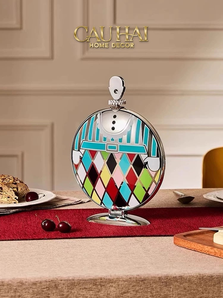 KHAY FRUIT & DESSERT ÉTAGÈRE HARLEQUIN LMT – CRYSTAL STEEL TRAY-CẬU HAI HOME DECOR