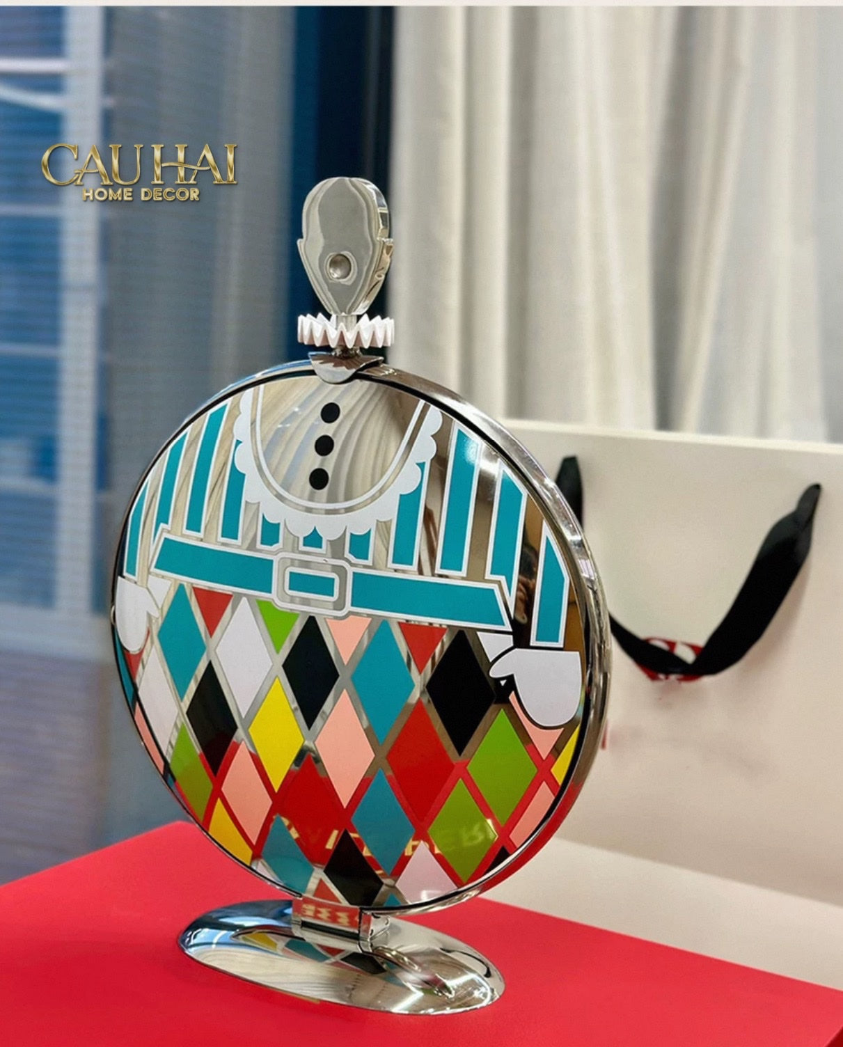 KHAY FRUIT & DESSERT ÉTAGÈRE HARLEQUIN LMT – CRYSTAL STEEL TRAY-CẬU HAI HOME DECOR