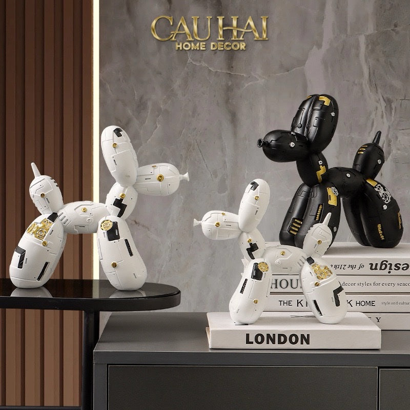 TƯỢNG PUPPY BALLOON PUPP-X MÉCANIQUE  BLANC / NOIR