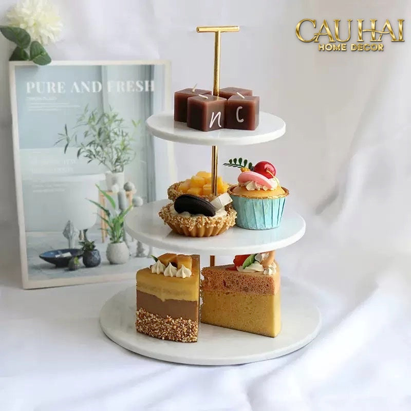 KHAY ĐĨA 3 TẦNG MARBLE - MANHATTAN URBAN METROPOLIS ÉTAGÈRE