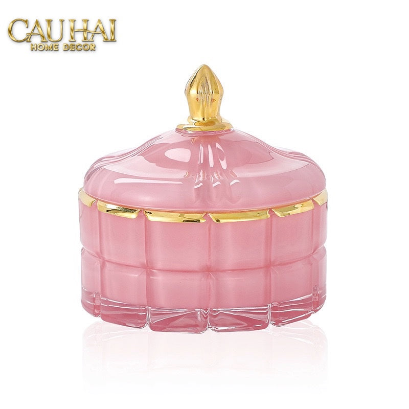 Lọ Crystal Mosaic Aqua/Onyx-CẬU HAI HOME DECOR