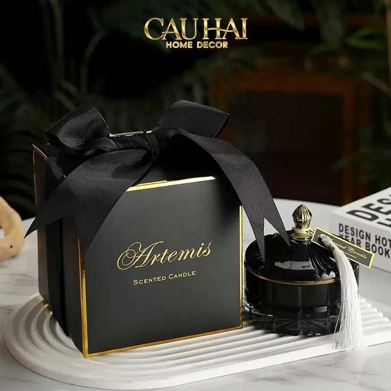 Lọ Crystal Mosaic Aqua/Onyx-CẬU HAI HOME DECOR