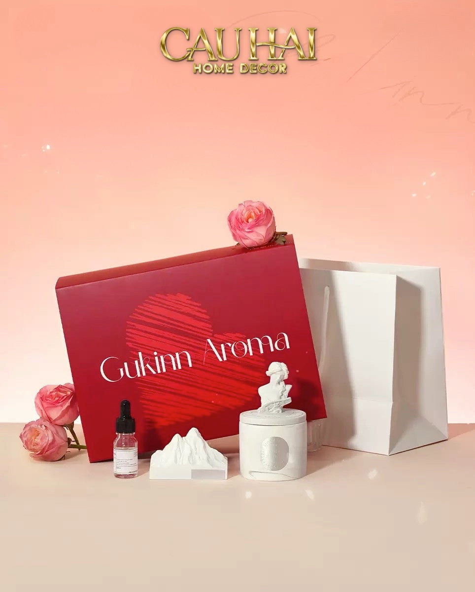 Home Fragrance - Gift Set Nến Và Đá Khuếch Tán Aroma Candles Stones.-CẬU HAI HOME DECOR