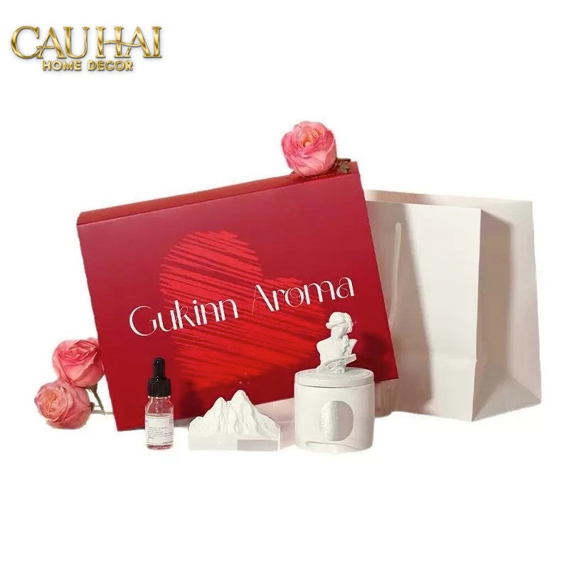 Home Fragrance - Gift Set Nến Và Đá Khuếch Tán Aroma Candles Stones.-CẬU HAI HOME DECOR