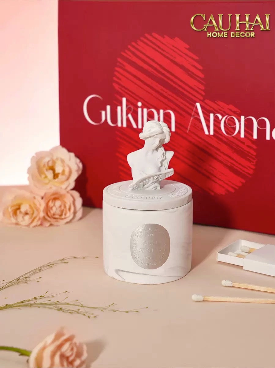 Home Fragrance - Gift Set Nến Và Đá Khuếch Tán Aroma Candles Stones.-CẬU HAI HOME DECOR