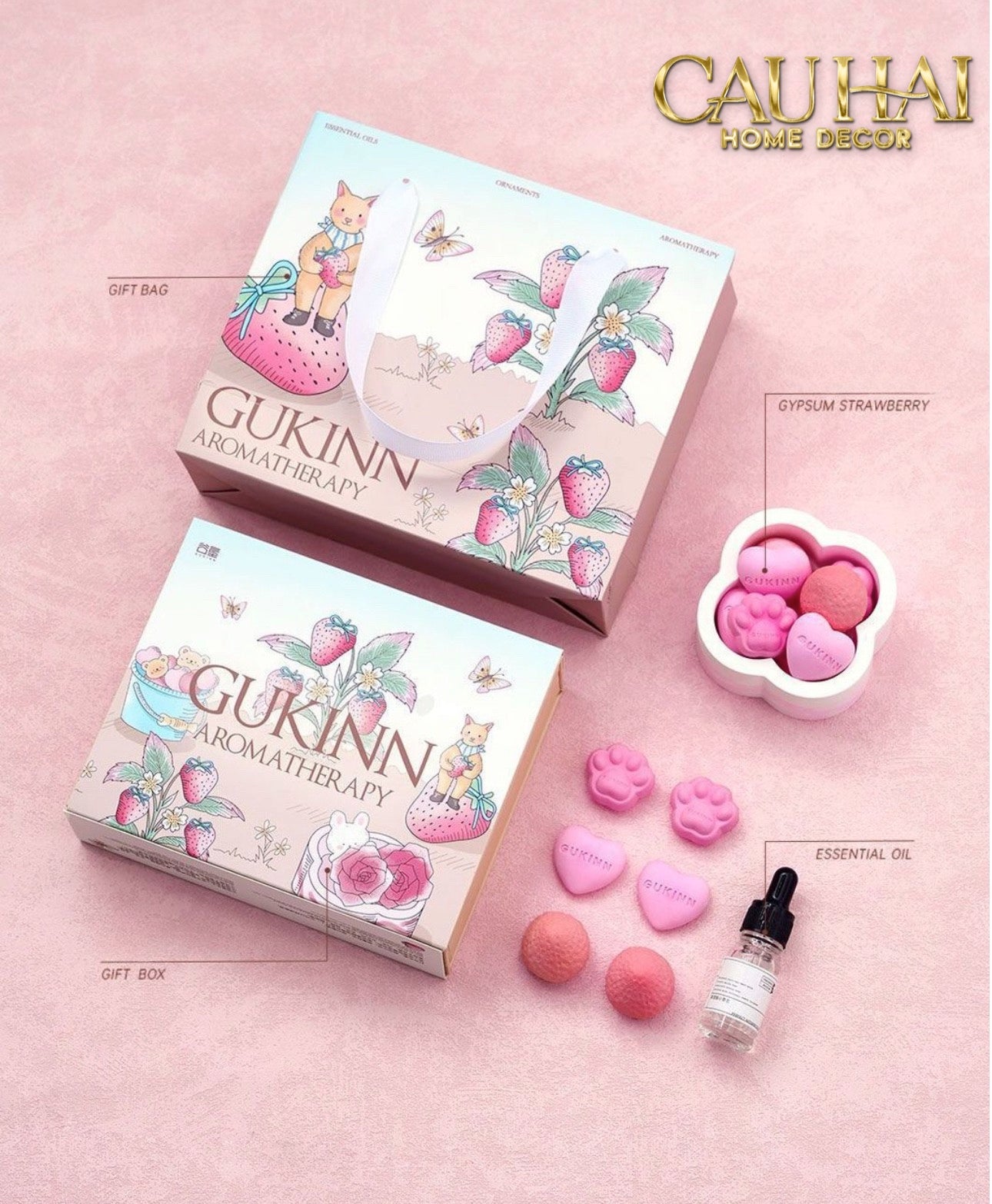 Home Fragrance - Gift Set Đá Khuếch Tán Sakura Puppy Aroma Stones Set-CẬU HAI HOME DECOR