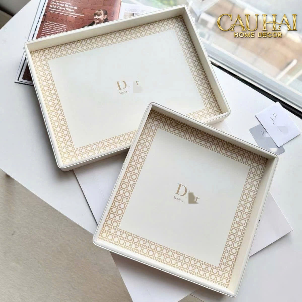 Home Couture - Khay Lux Leather 30X40 D'Ivoire-CẬU HAI HOME DECOR