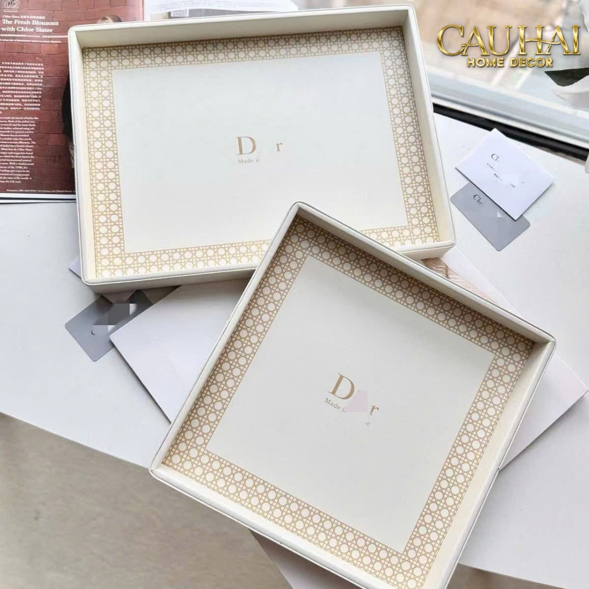 Home Couture - Khay Lux Leather 30X40 D'Ivoire-CẬU HAI HOME DECOR