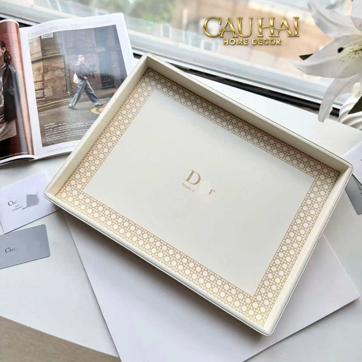 Home Couture - Khay Lux Leather 30X40 D'Ivoire-CẬU HAI HOME DECOR