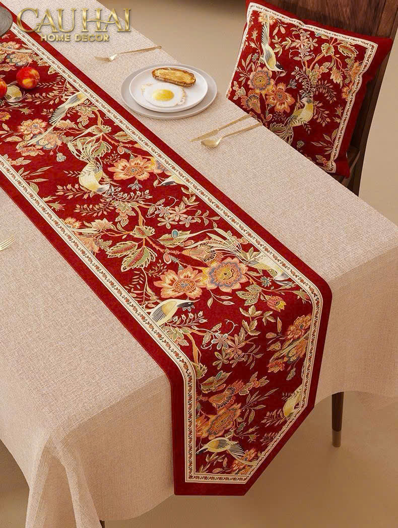 Khăn Trải Bàn - Flora Rouge Table Runner 3M6