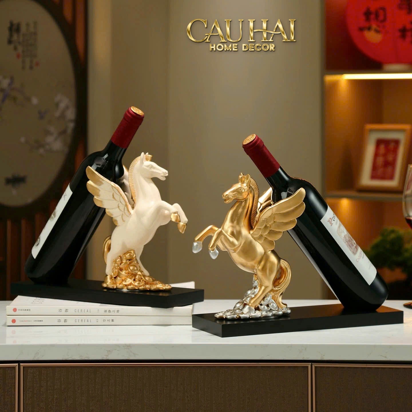 Tết Couture - Đế Rượu Aurum Pegasus Floating Cloud Wine Holder