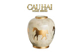 Maison Couture - Bình Gốm Ngựa Dát Vàng Cheval Noble Ivoire
Artisan Feuille D’Or Ceramic Vase H29