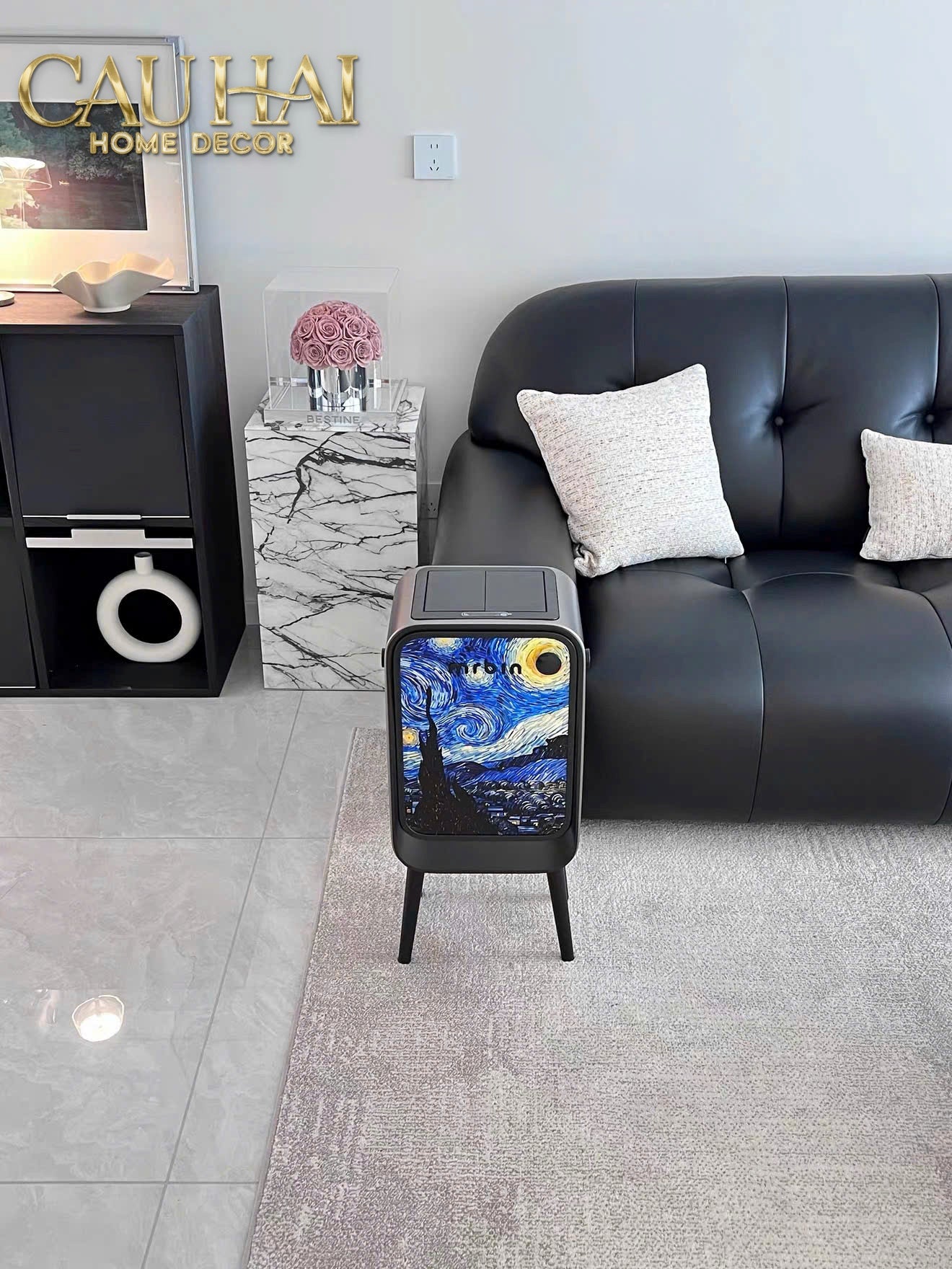 Maison Couture - Thùng Rác Mr Bin Automatic TV Van Gogh Version Limited 20L 31.4x65